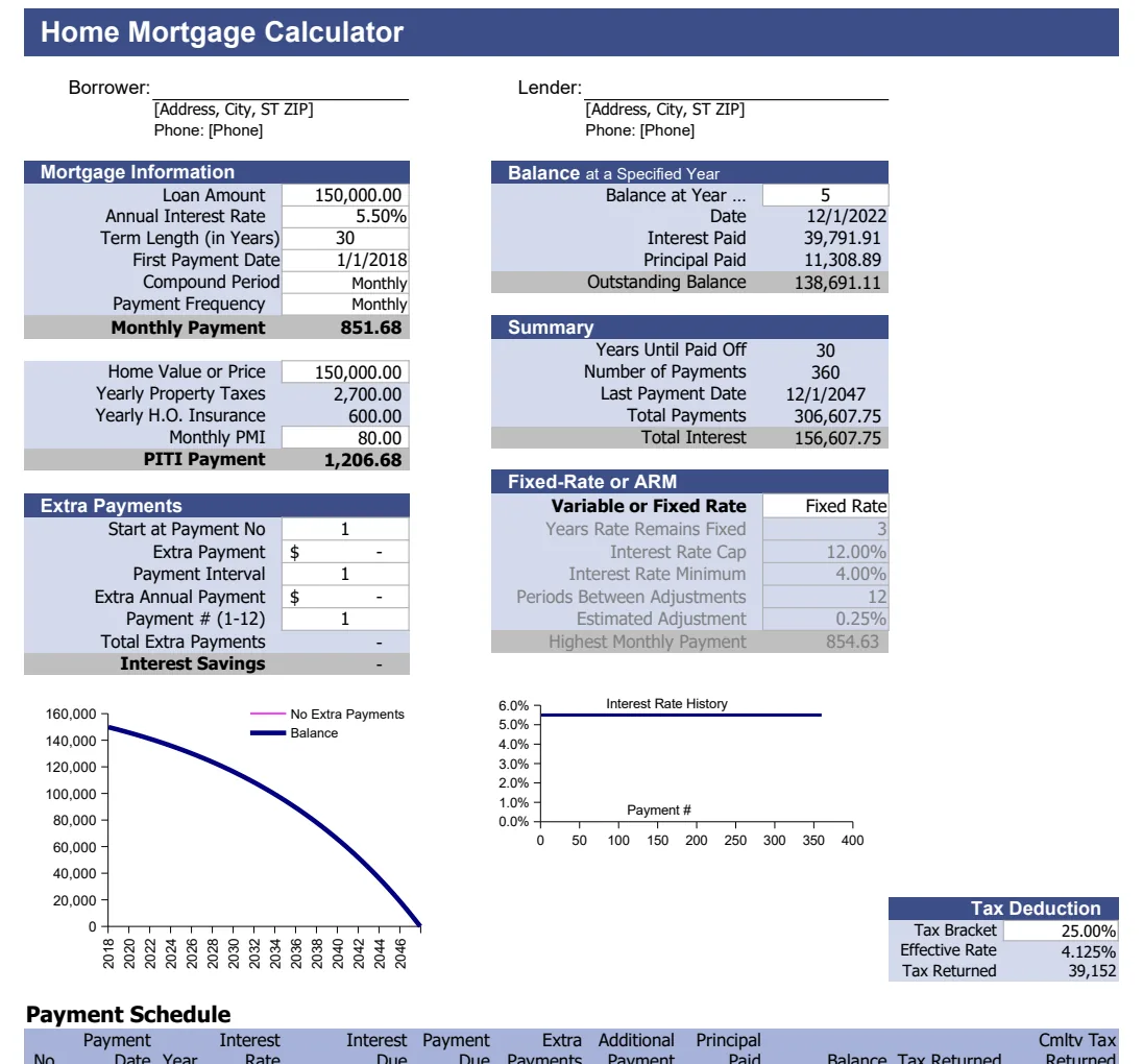 Home Mortgage Calculator preview