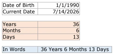 Age Calculator Template preview