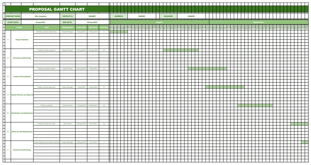 Proposal Gantt Chart Template preview
