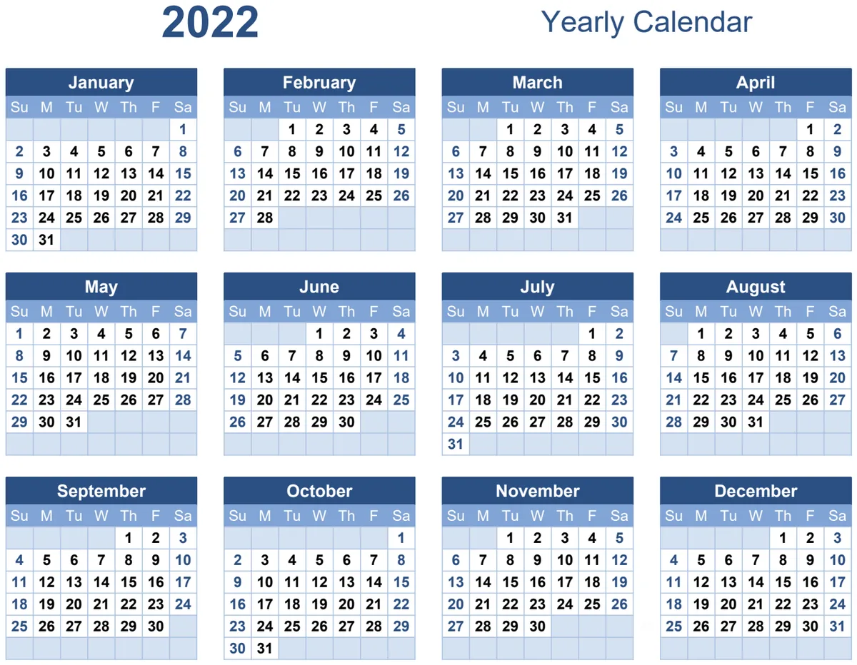 Yearly Calendar Landscape preview