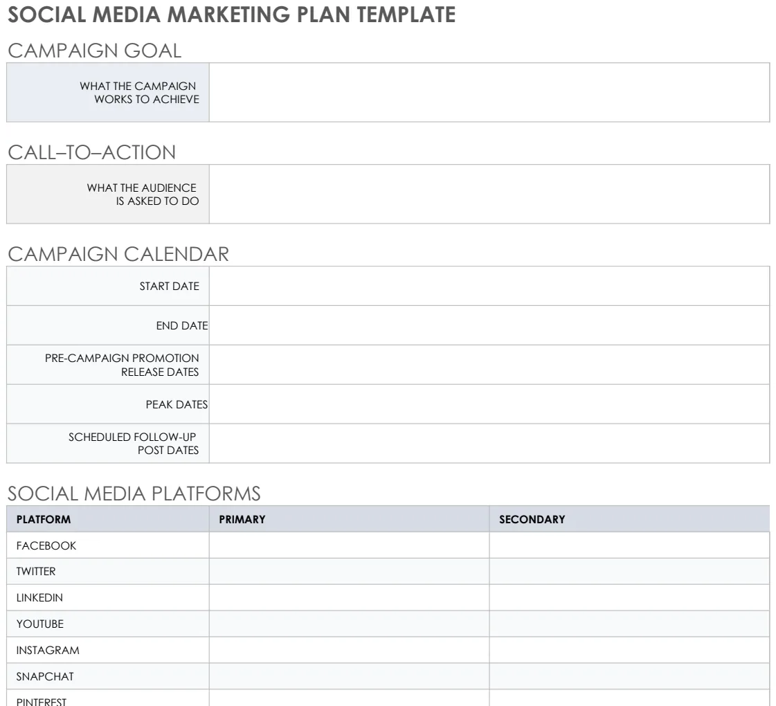 Social Media Marketing Plan preview