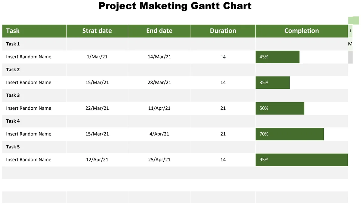 Project Marketing Gantt Chart preview
