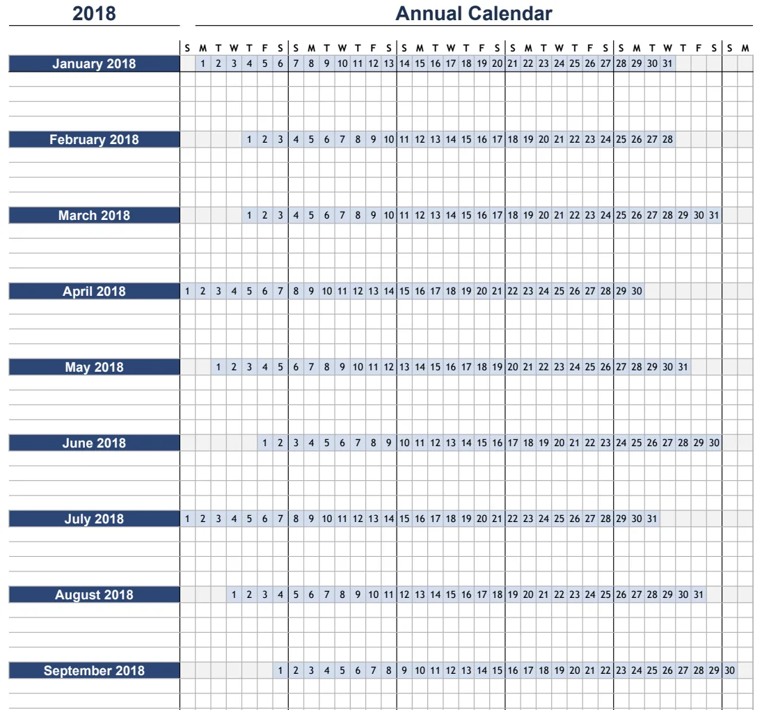 Annual Calendar & Checklist preview