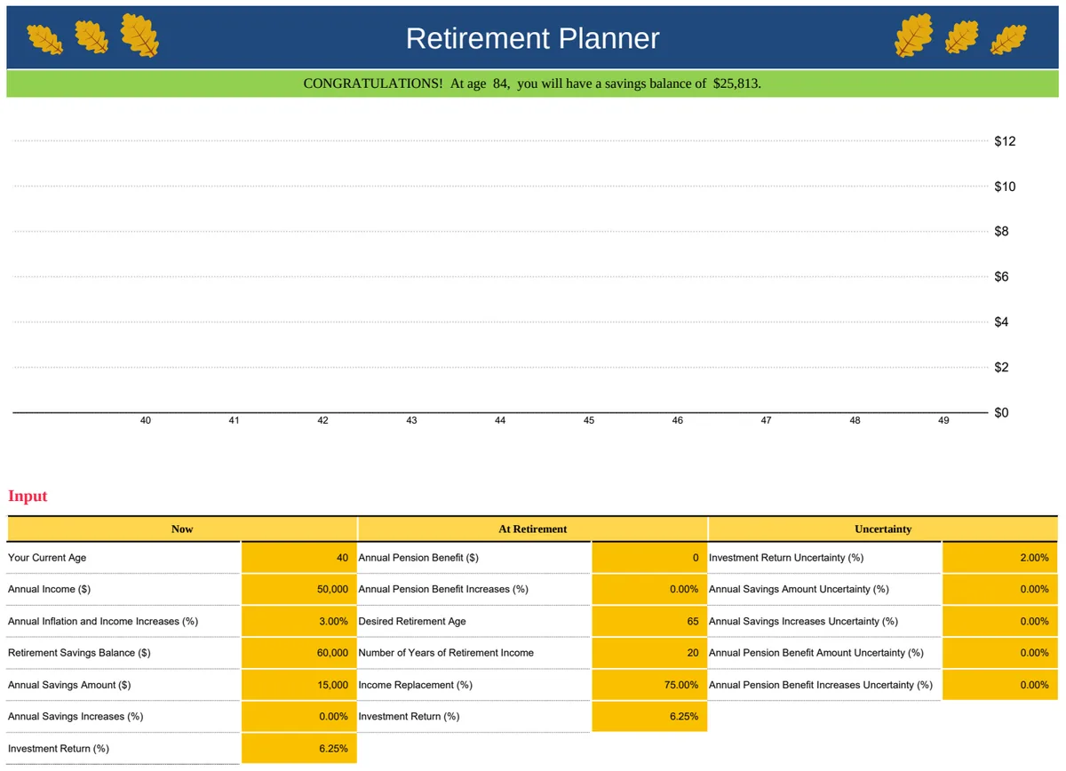 Retirement Planner preview