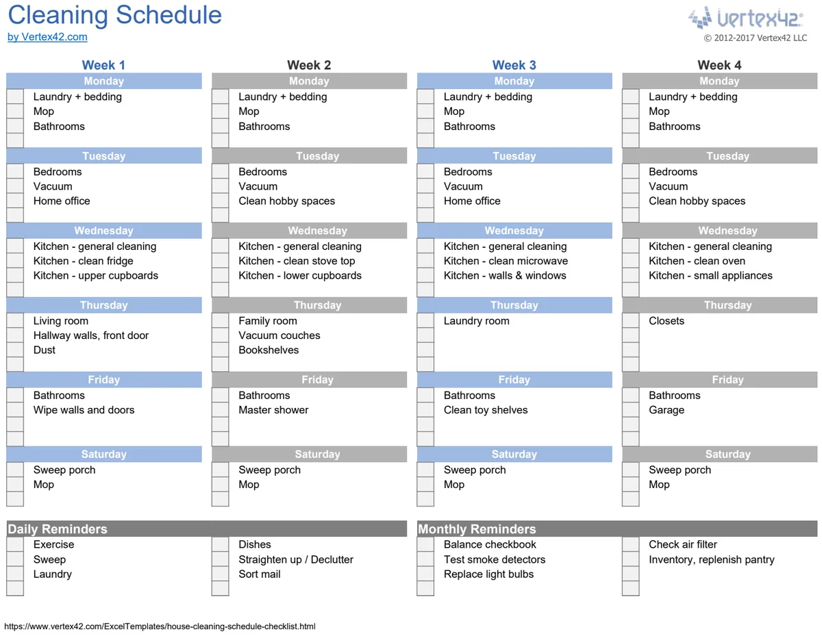 House Cleaning Schedule preview