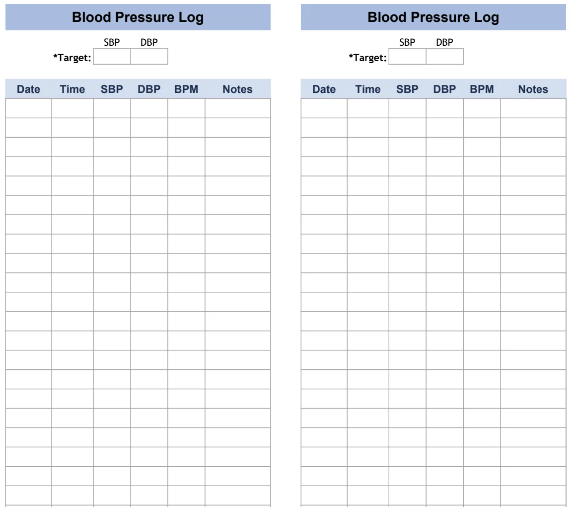 Blood Pressure Log preview