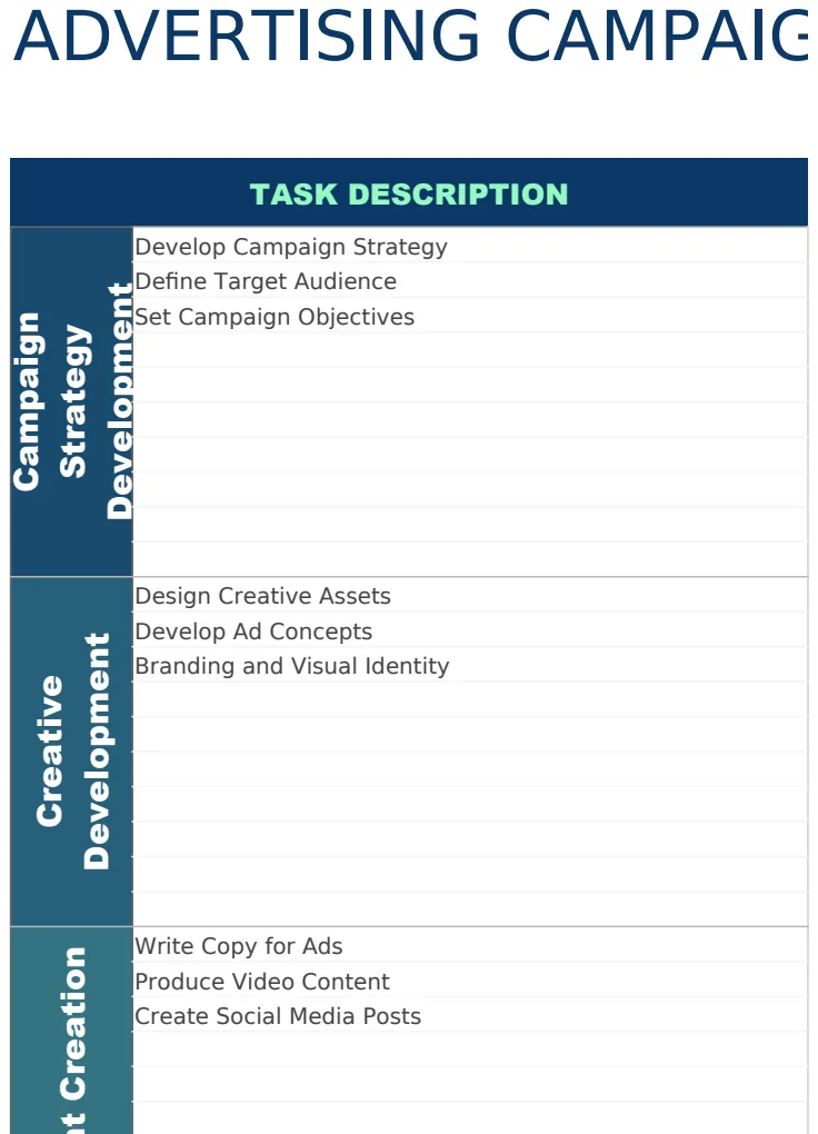 Advertising Campaign Resource Planning Worksheet Template preview