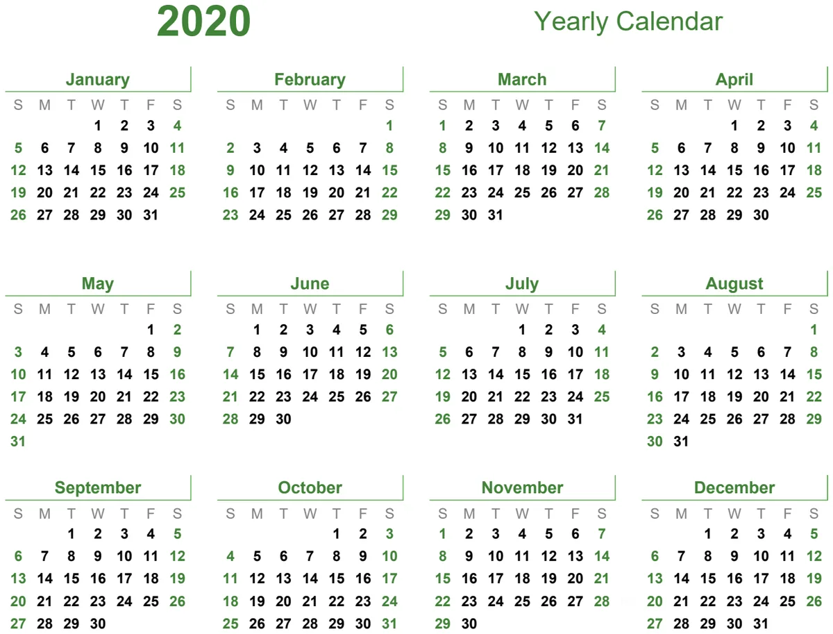 Yearly Calendar Landscape Light Theme preview