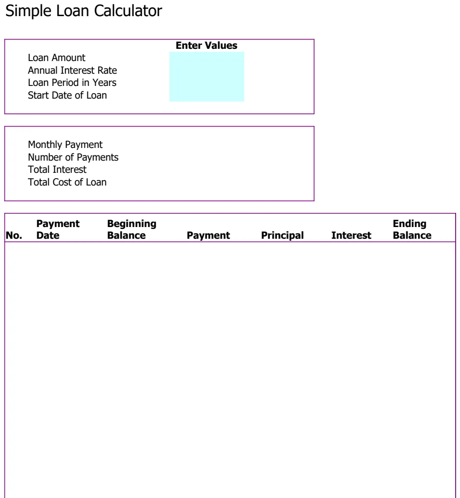 Simple Loan Calculator preview