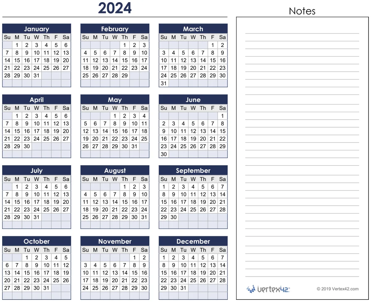 2024 Calendar preview