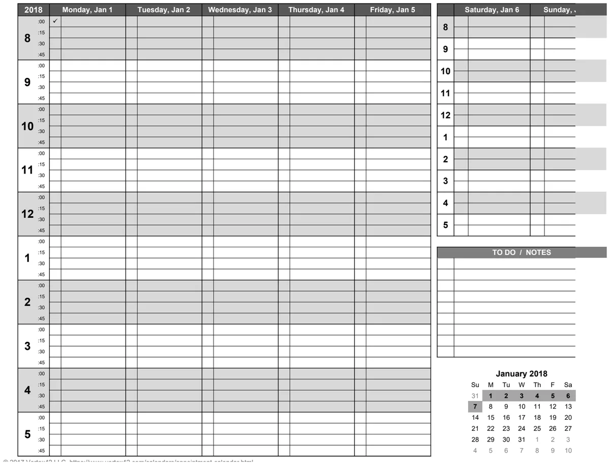Weekly Appointment Calendar preview