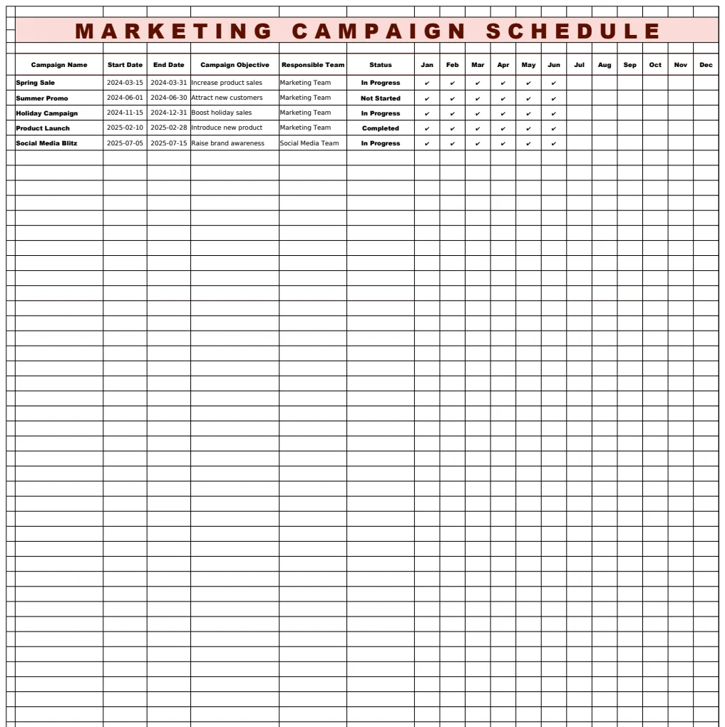 Marketing Campaign Schedule Template preview