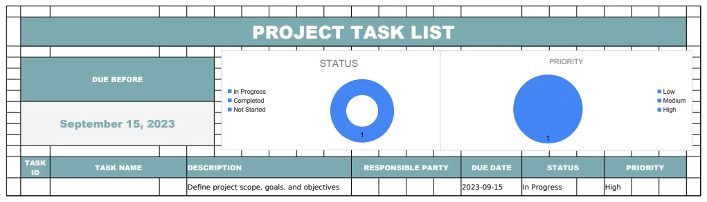 Project Task List preview