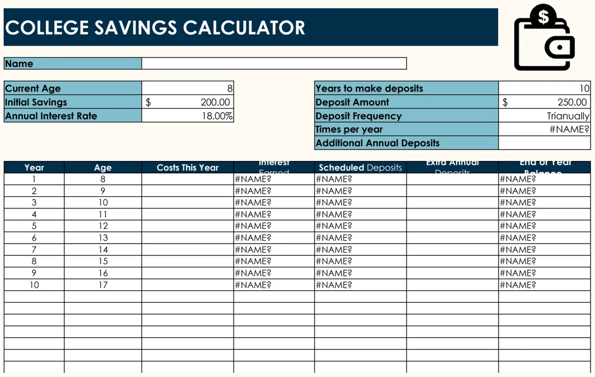 College Savings Calculator preview