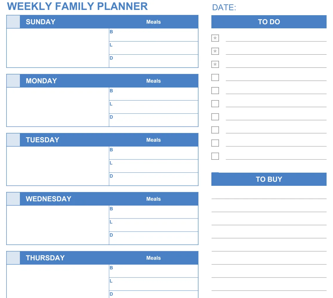 Family Planner Weekly preview