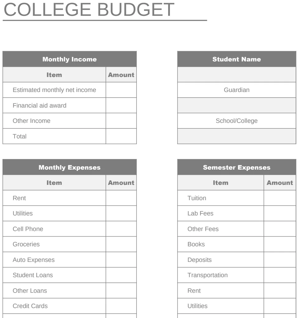 College Budget preview