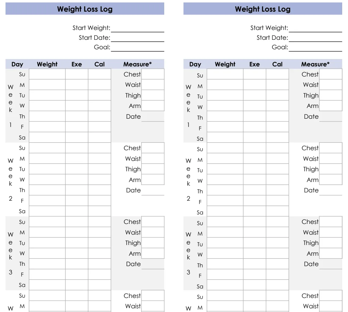 Weight Loss Log preview