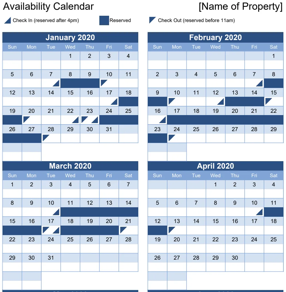 Availability Calendar preview