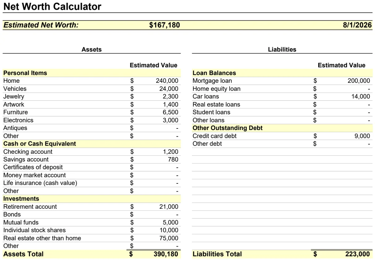 Net Worth Calculator preview