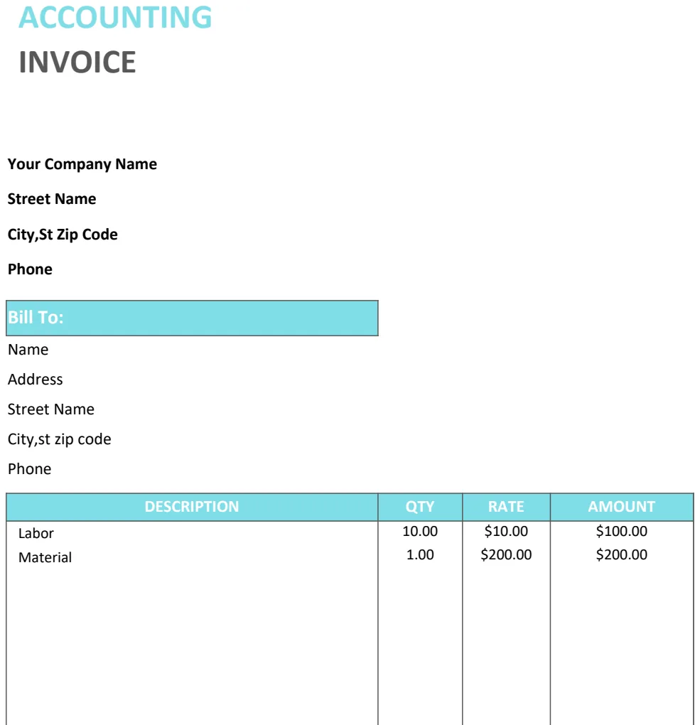 Accounting Service Invoice (US) preview