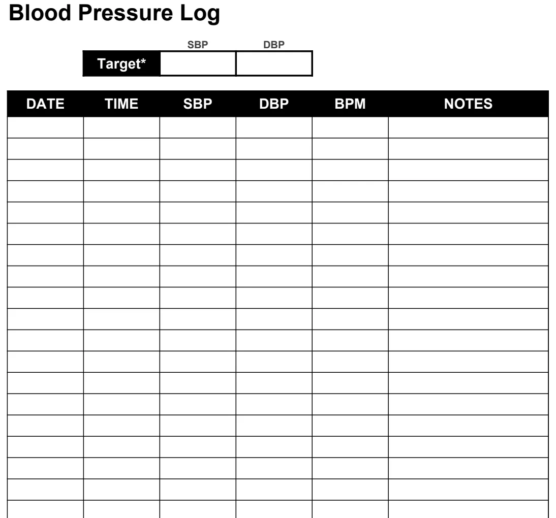 Blood Pressure Log preview