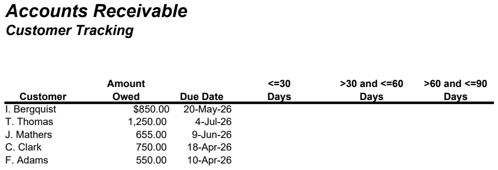 Accounts Receivable Tracker preview