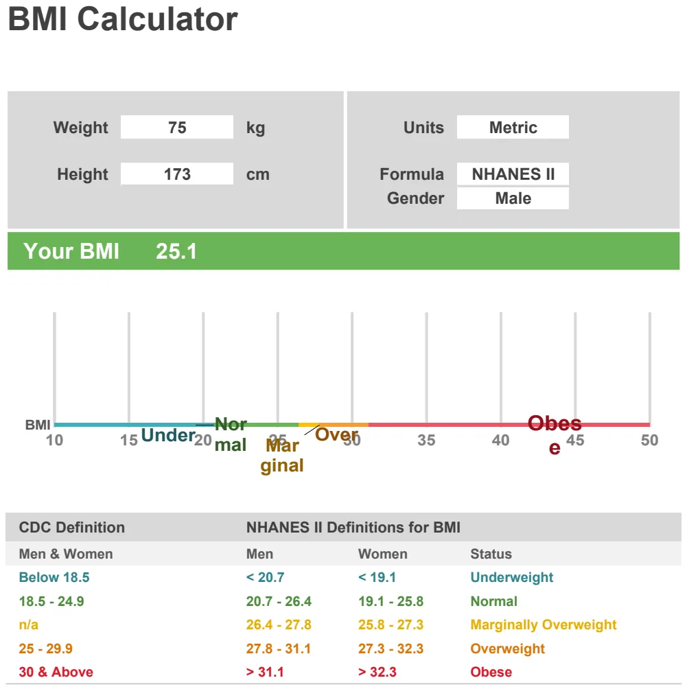 BMI Calculator Chart preview