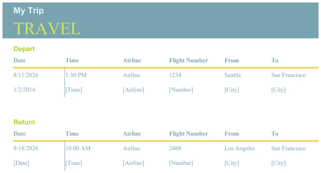 Trip Planner preview