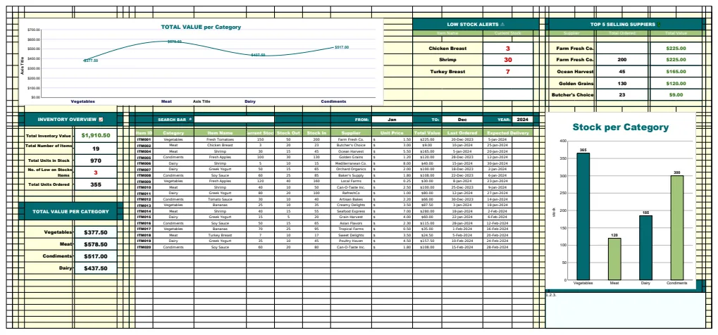 Inventory Workbook Template preview