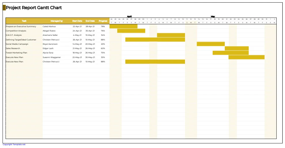 Project Report Gantt Chart preview