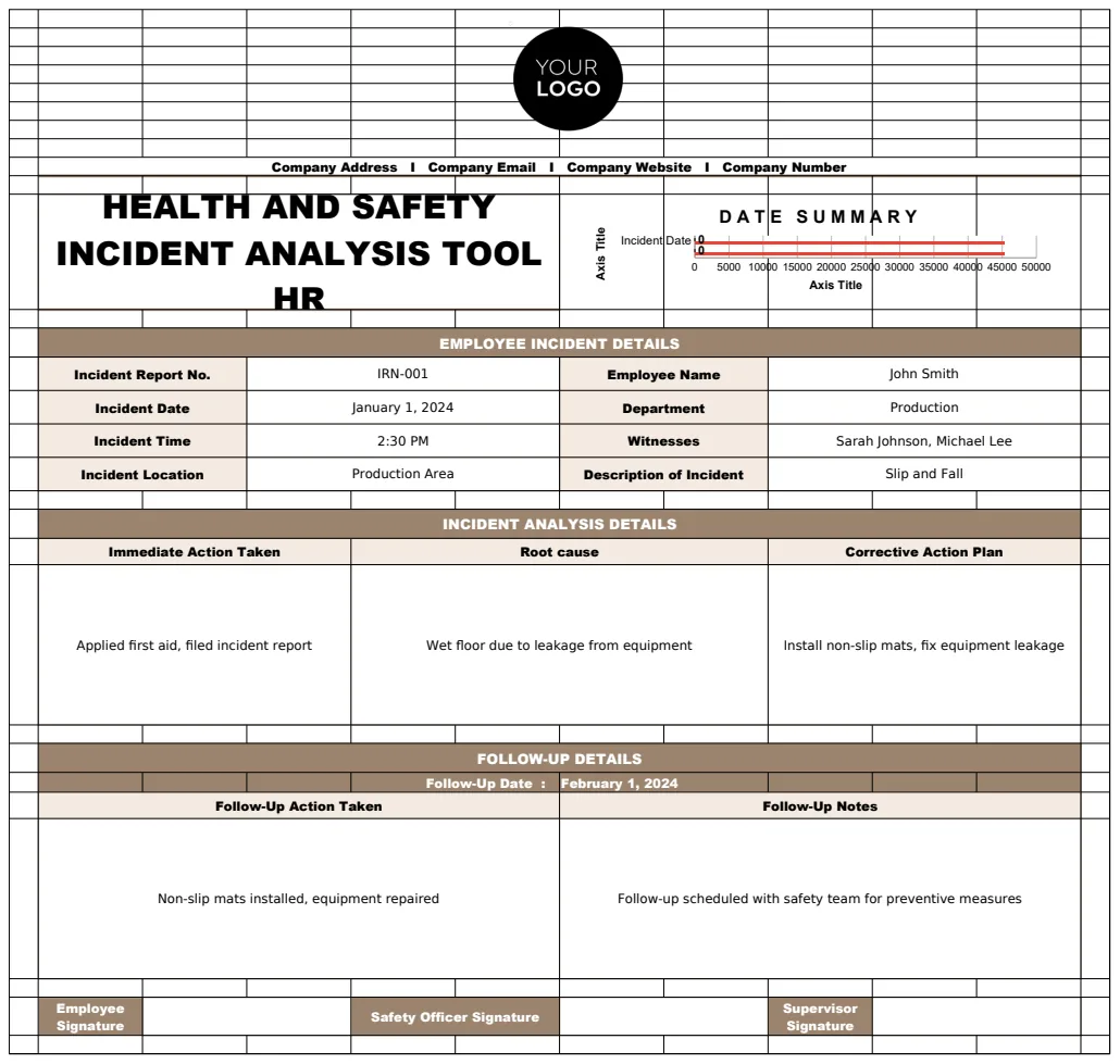 Health and Safety Incident Analysis Tool HR preview