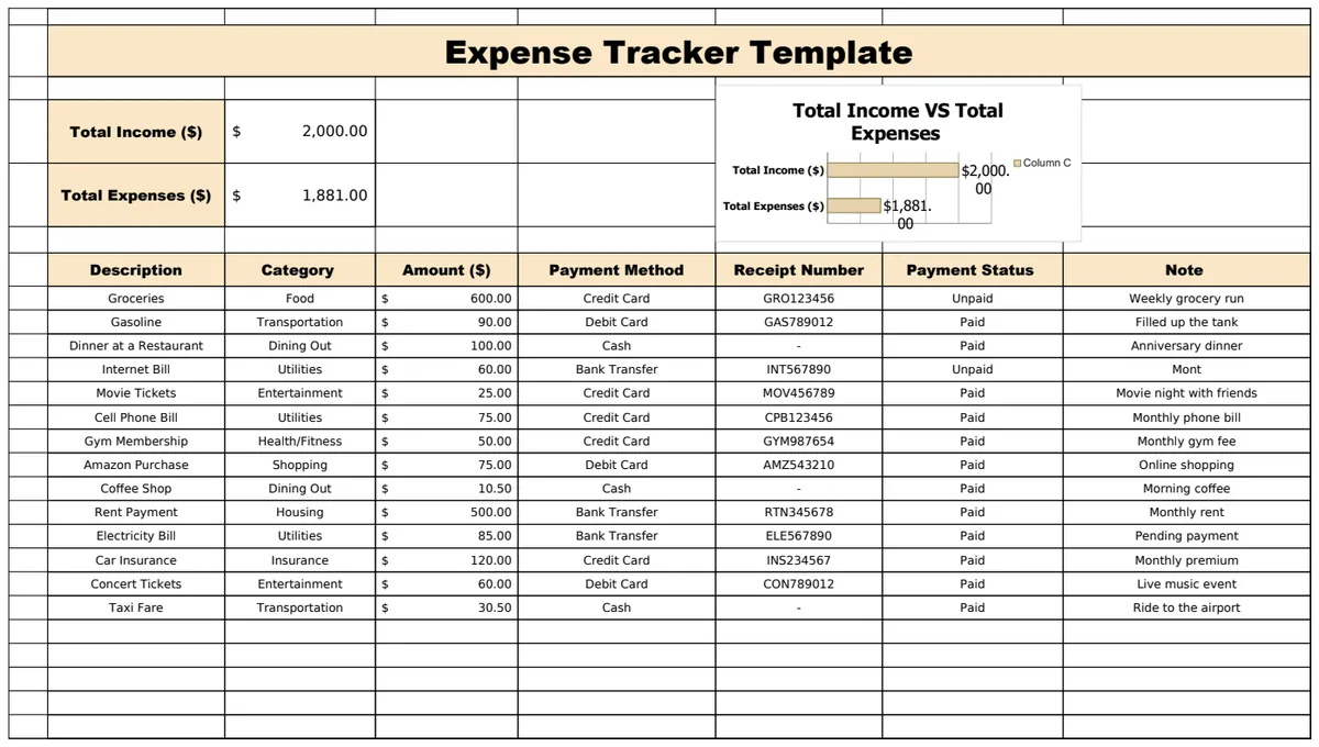 Expense Tracker Template preview