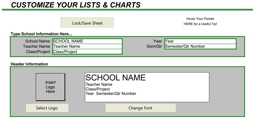 Lists and Charts preview
