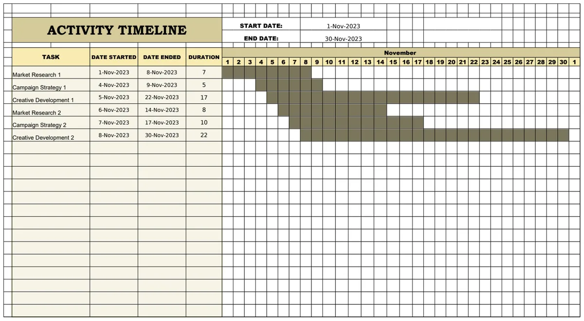 Activity Timeline Template preview