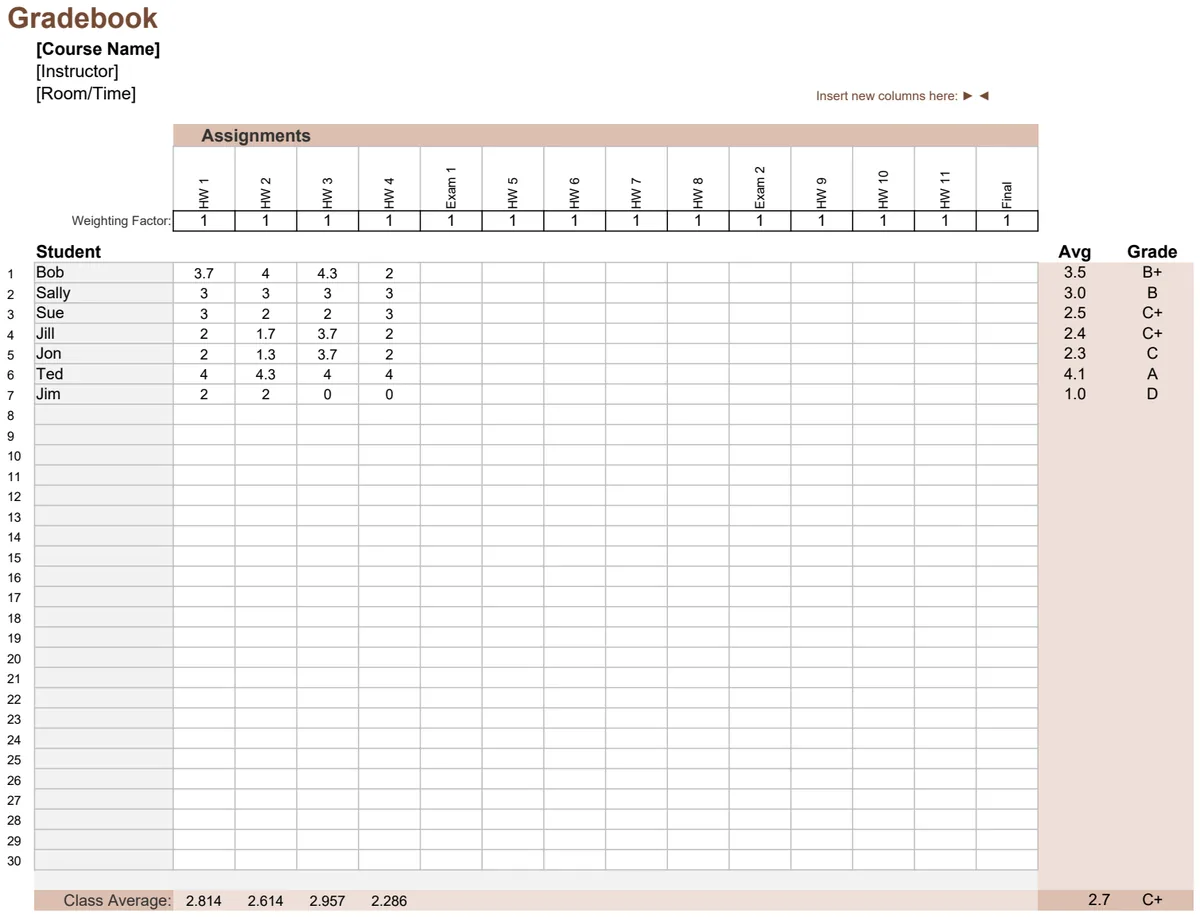Gradebook GPA Calculator preview