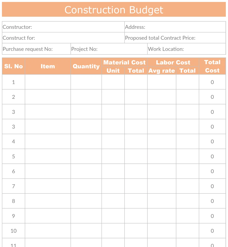 Construction Budget Letter preview