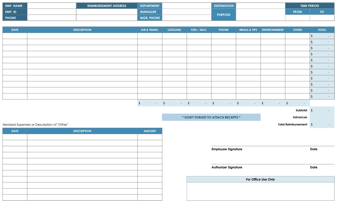 Expense Report Template preview