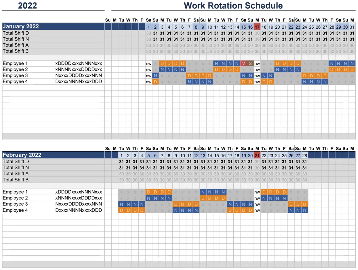 Rotation Schedule Multiple Employees preview