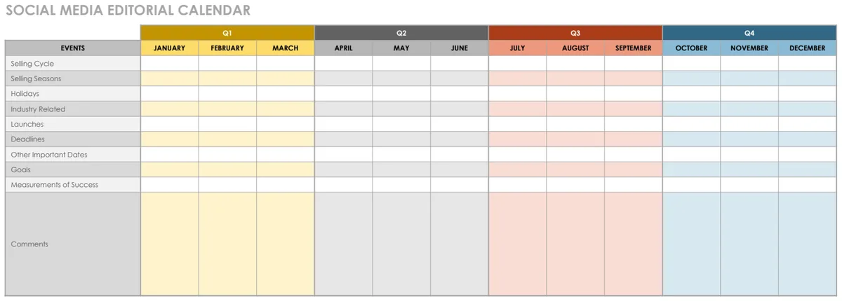 Social Media Editorial Calendar preview