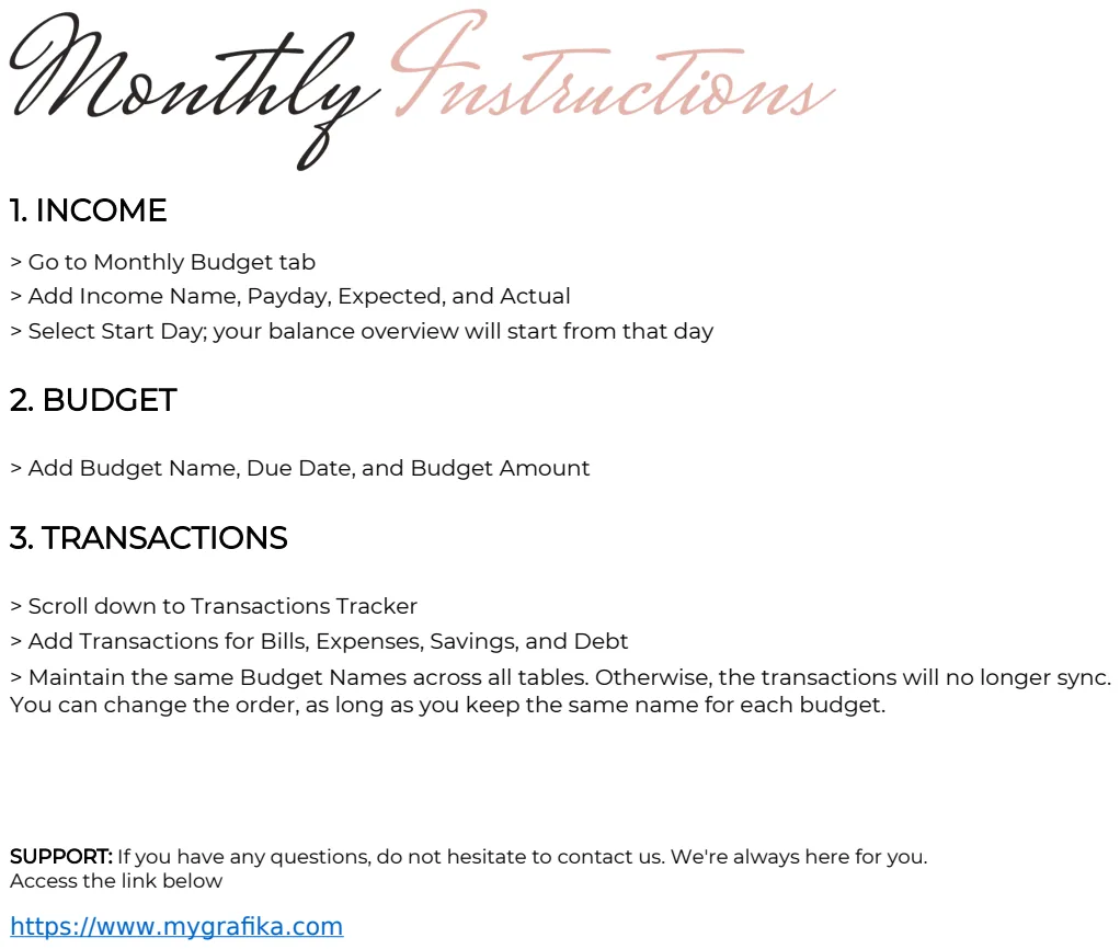 Monthly Budget Tracker preview