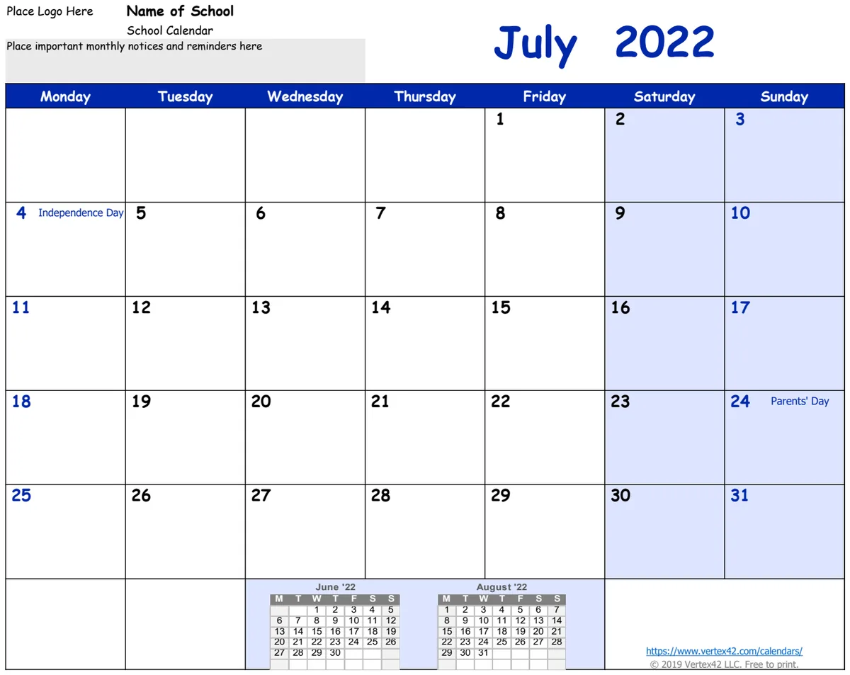 2022-2023 School Calendar preview
