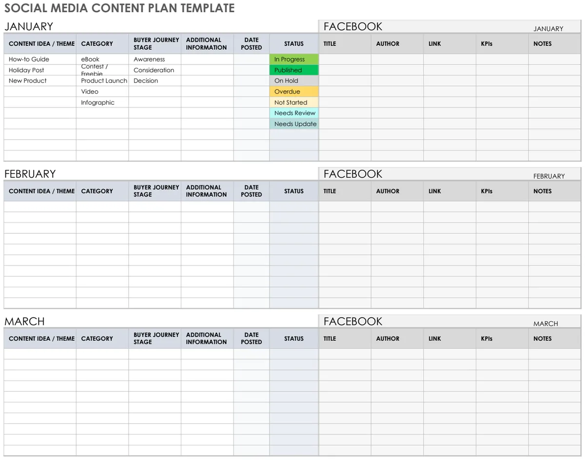 Social Media Content Plan preview