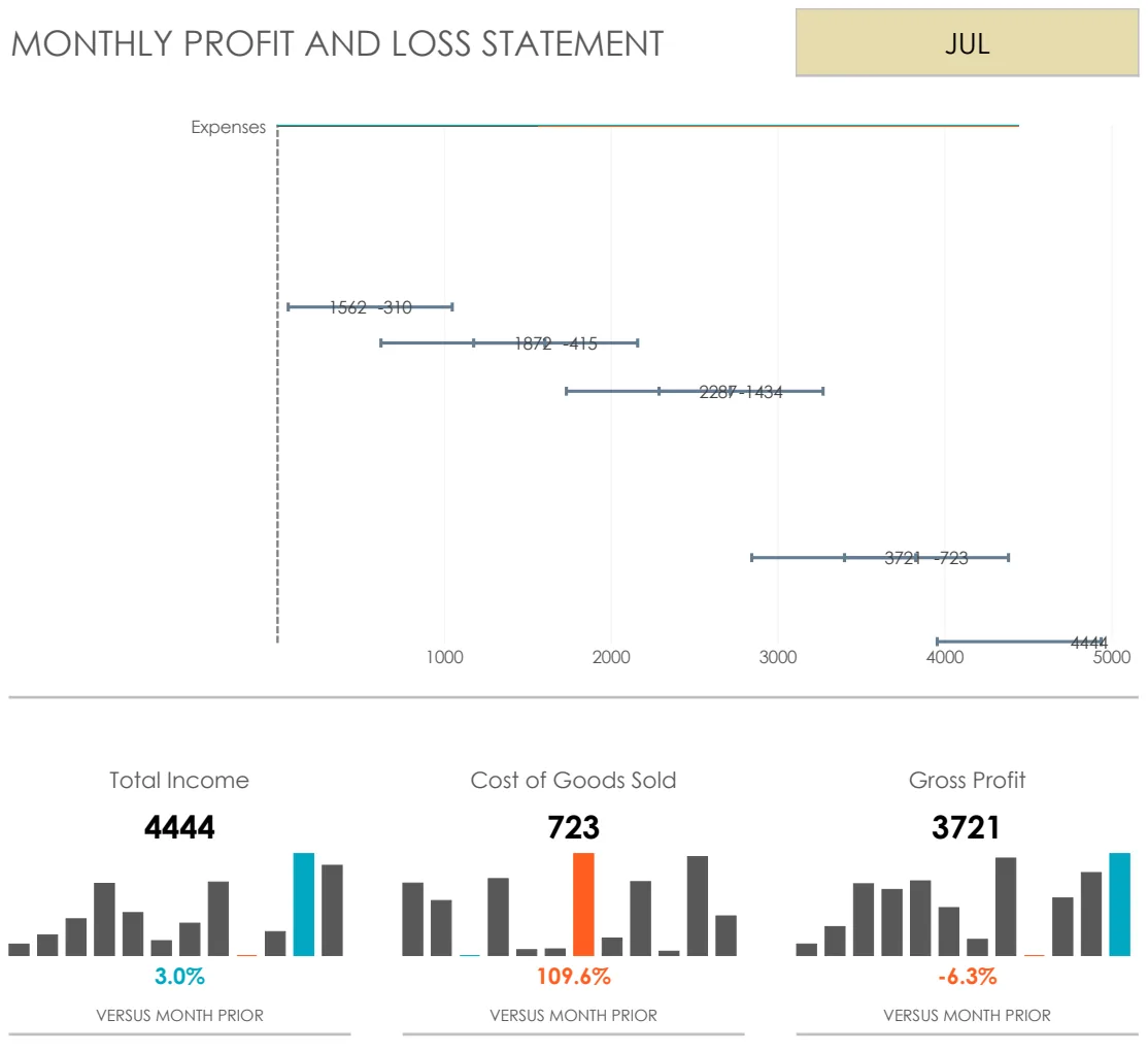 Profit and Loss Dashboard preview
