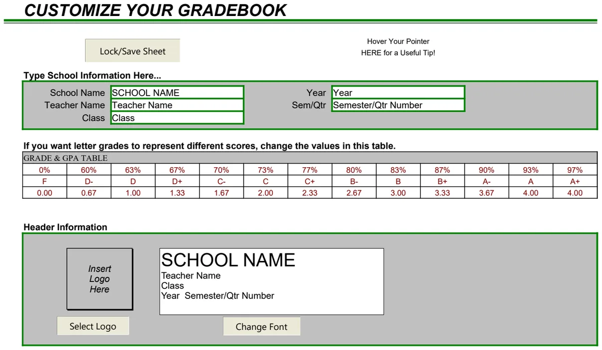 Grade Book preview
