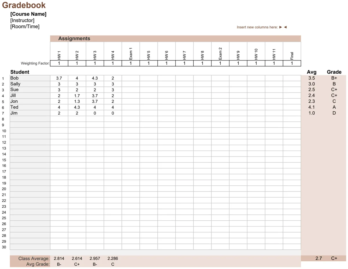 Gradebook GPA Calculator preview