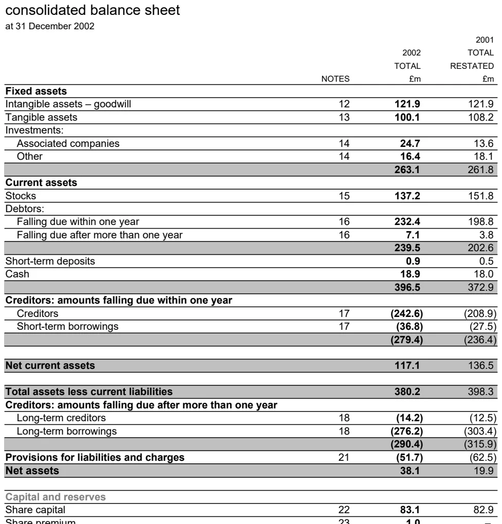 Consolidated Balance Sheet Template preview