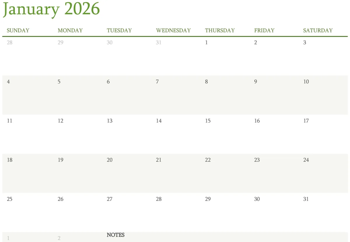 12 Month Calendar preview