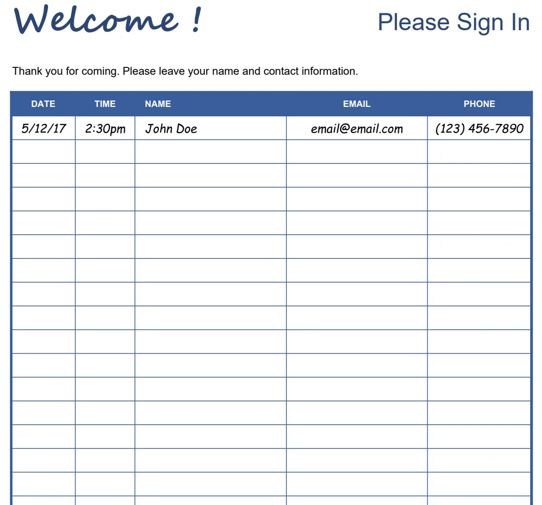 Sign In with Contact Info preview