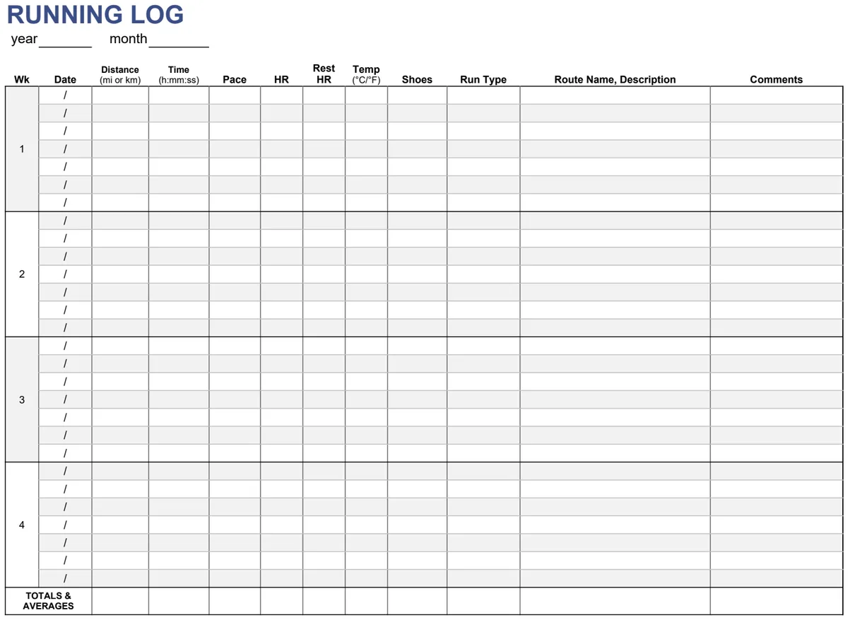 Running & Walking Log Tracker preview