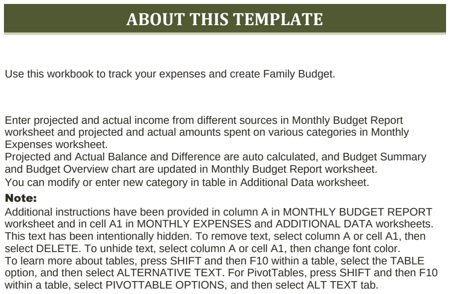 Family Budget (Monthly) preview